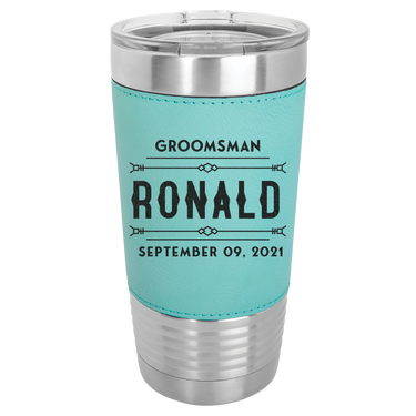Custom engrave20oz Leatherette Tumbler Perfect for Best Man and Groomsman Gift